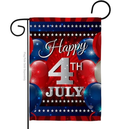 Ornament Collection G192398-BO 13 X 18.5 In. 4th July Balloon Garden Flag With Patriotic Fourth Of Double-Sided Decorative Vertical House Decoration B